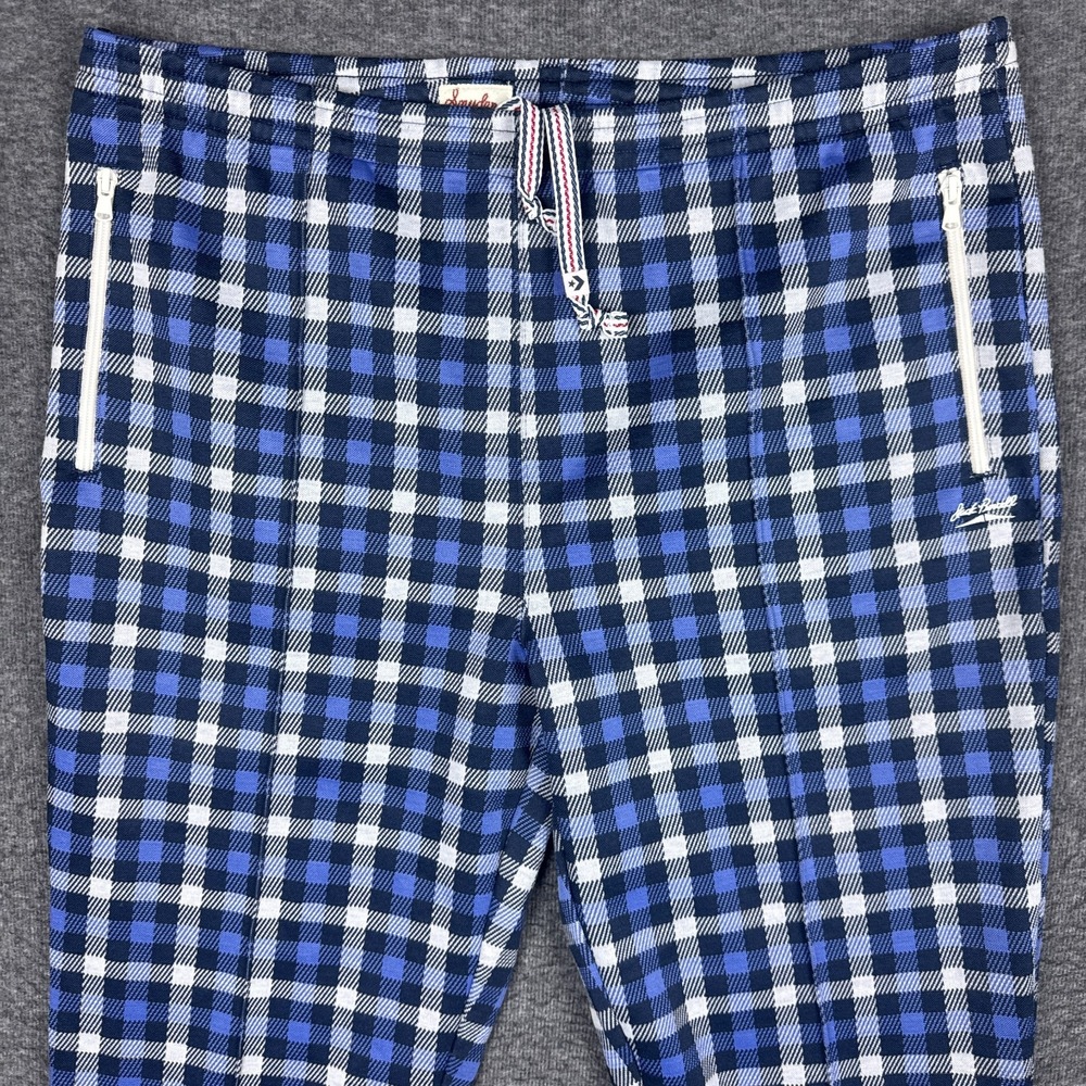 Todd Snyder Jack Purcell Joggers Mens XXL Blue Plaid Converse Ankle Zip Stretch